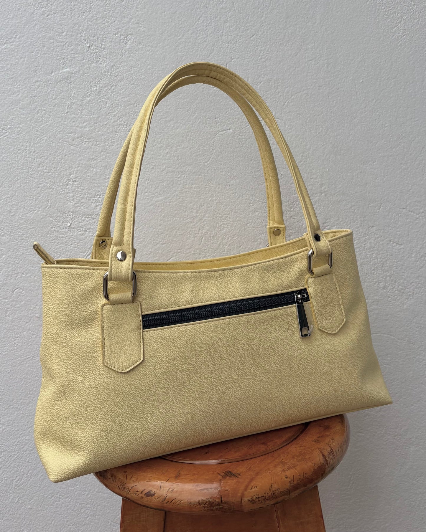 BOLSO AURA AMARILLO PASTEL - CUERO VEGANO