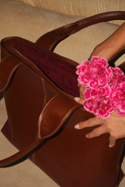 BOLSO DOÑA MERCEDES MIEL - CUERO GENUINO
