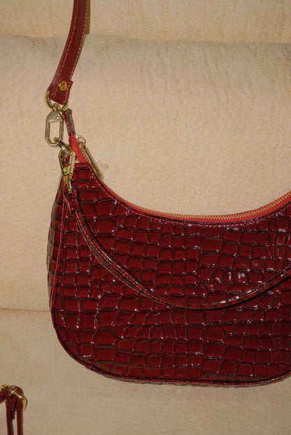 BOLSO DOÑA INÉS VINO TINTO - CUERO GENUINO