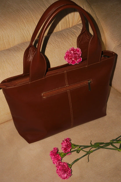 BOLSO DOÑA MERCEDES MIEL - CUERO GENUINO