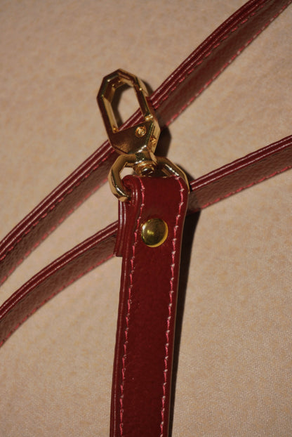 BOLSO DOÑA INÉS VINO TINTO - CUERO GENUINO