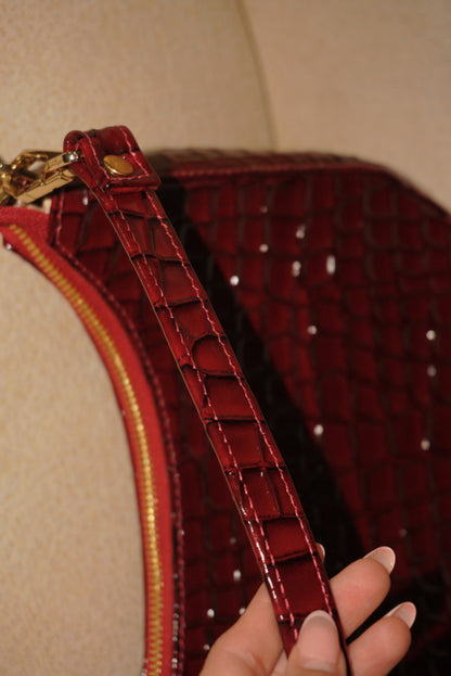 BOLSO DOÑA INÉS VINO TINTO - CUERO GENUINO
