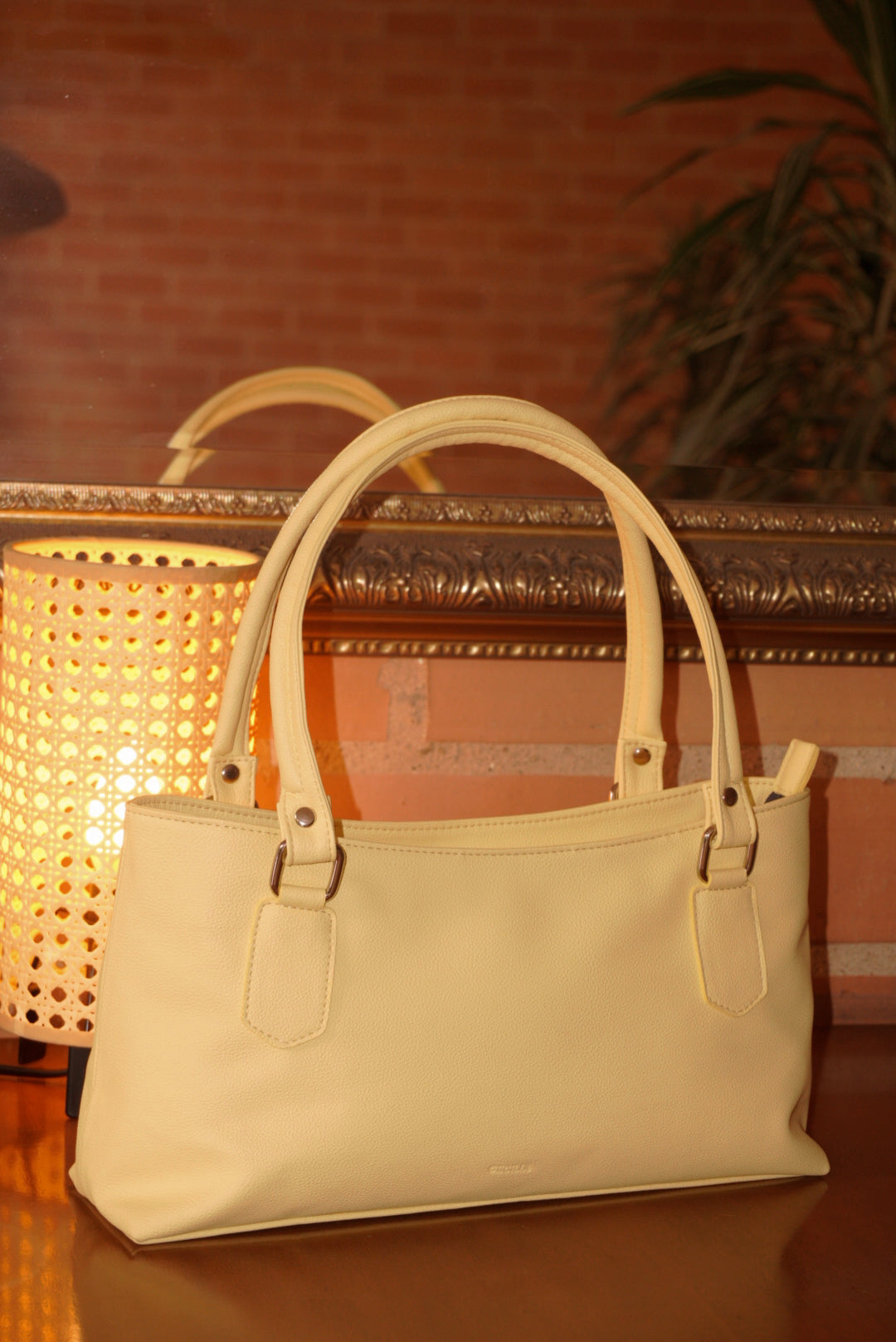 BOLSO AURA AMARILLO PASTEL - CUERO VEGANO