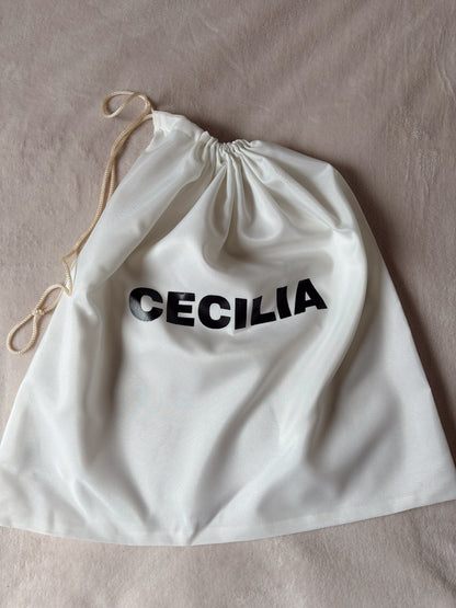 CUBREPOLVO CECILIA - SEDA POLIÉSTER BLANCO 50 X 50 cm