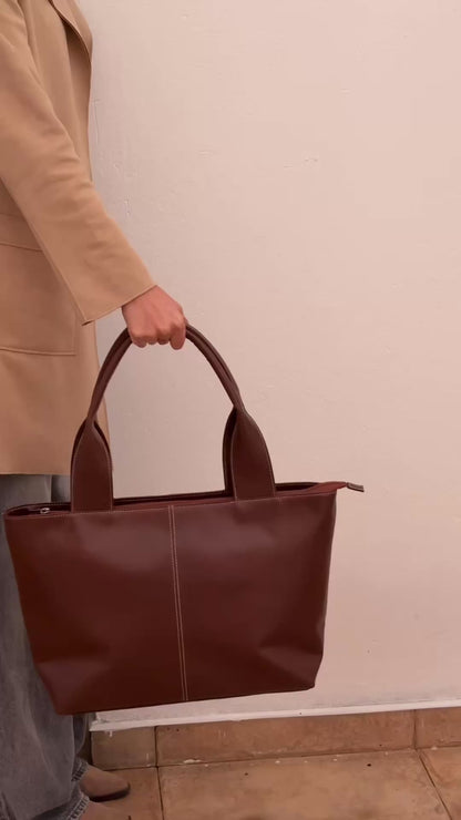 BOLSO DOÑA MERCEDES MIEL - CUERO GENUINO