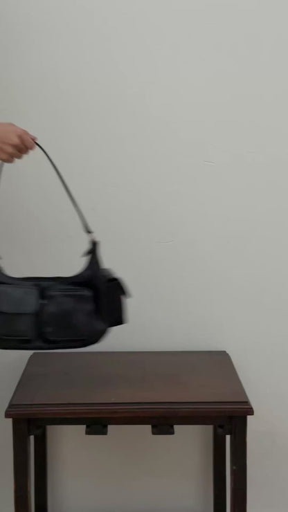 BOLSO DOÑA CARMEN NEGRO TEXTURA - CUERO GENUINO